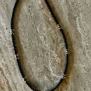 Black Onyx and Silver Necklace